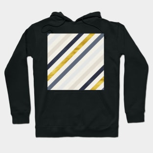 Diagonal Stripes in Blue and Gold Hoodie